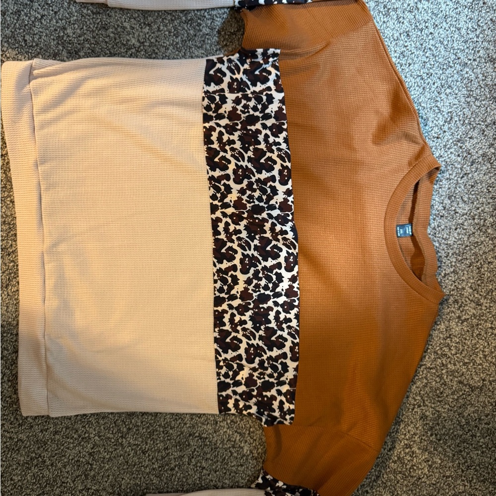 SHEIN Curve Tan Knit Sweater